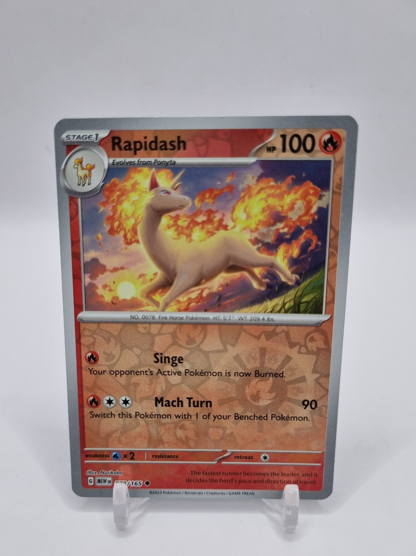 Rapidash Reverse Holo 151 078/165
