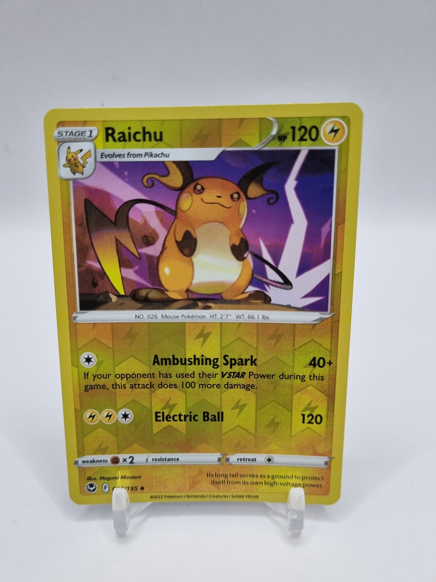 Raichu Reverse Holo Silver Tempest 050/195