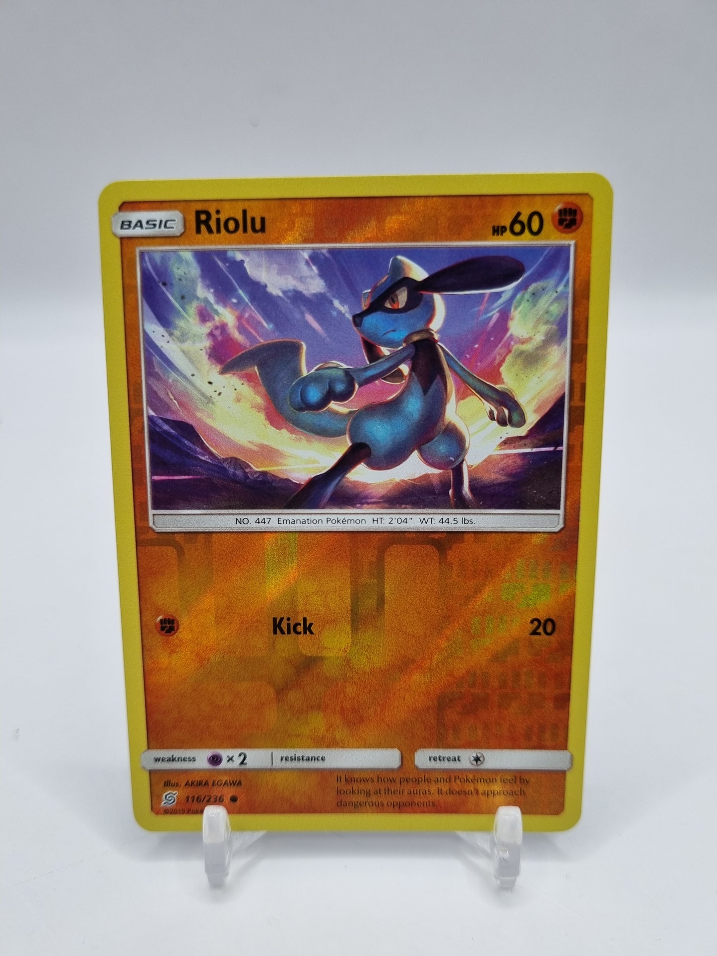 Riolu Reverse Holo Unified Minds 116/236