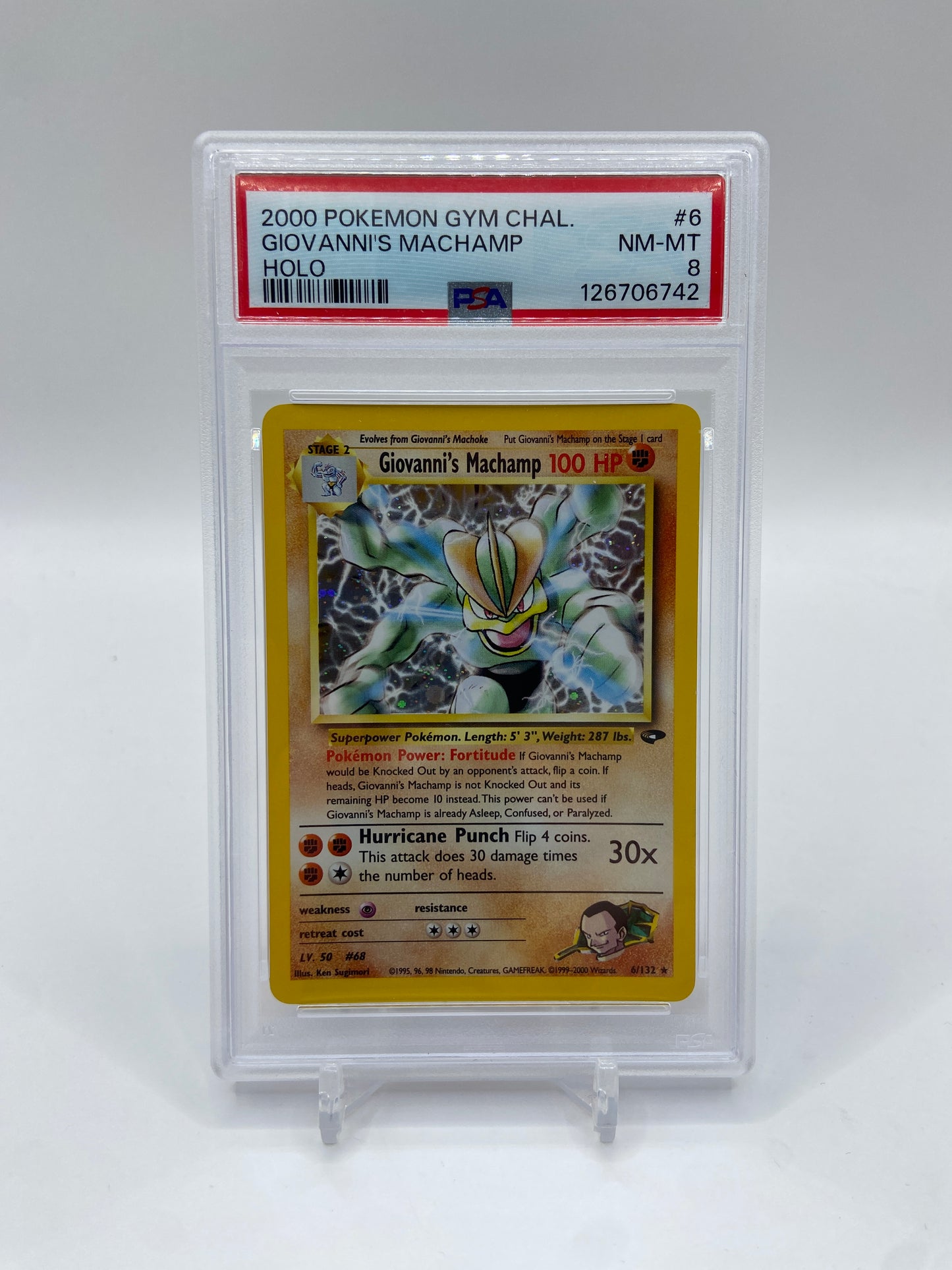 Giovanni's Machamp Holo Gym Challenge 6/132 PSA 8