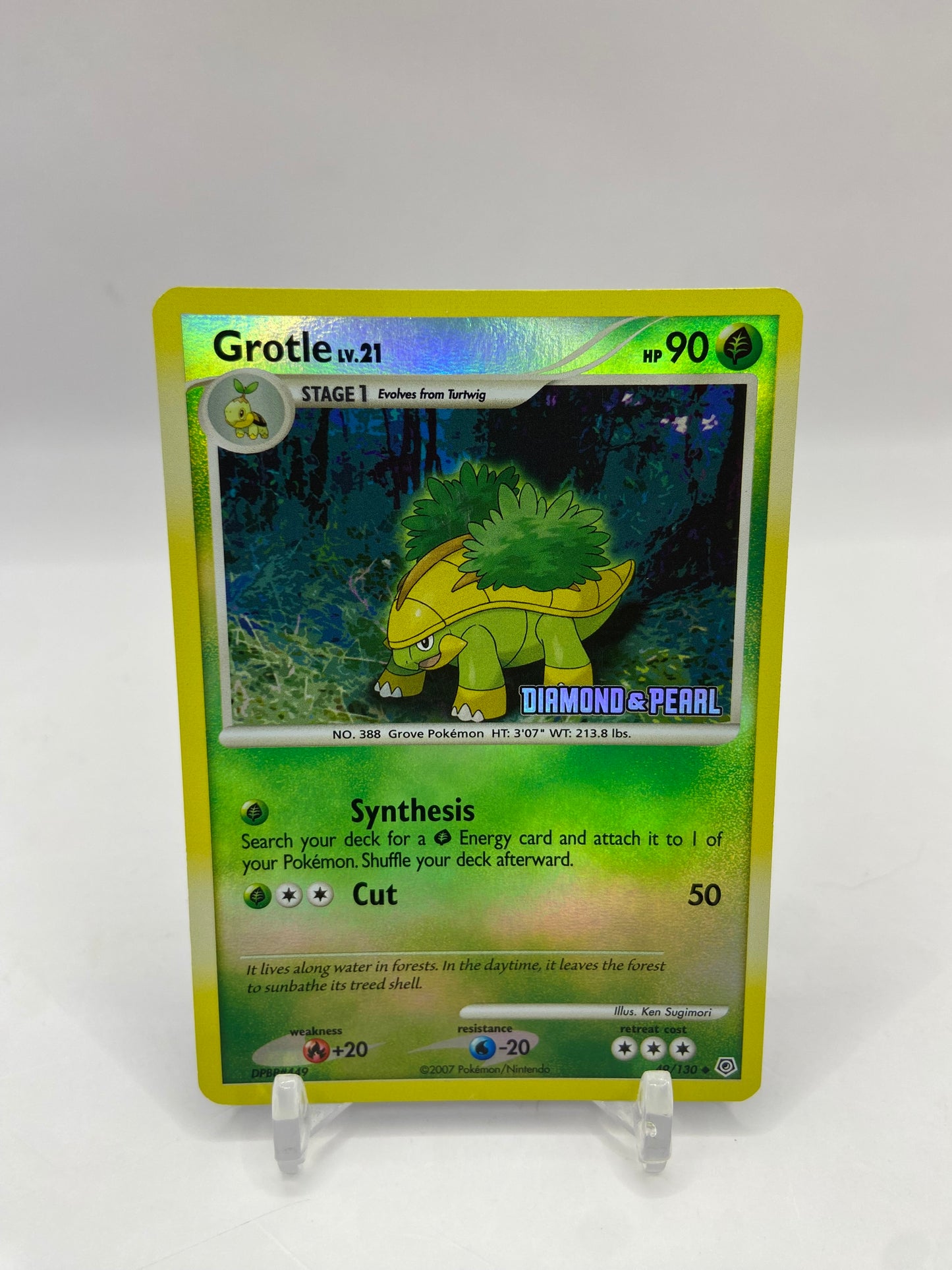 Grotle LV.21 Reverse Holo Stamped Promo Diamond & Pearl Base 49/130