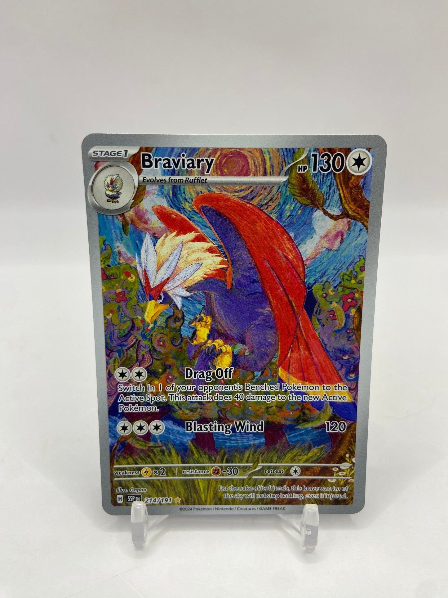 Braviary Art Rare Full Art Surging Sparks 214/191