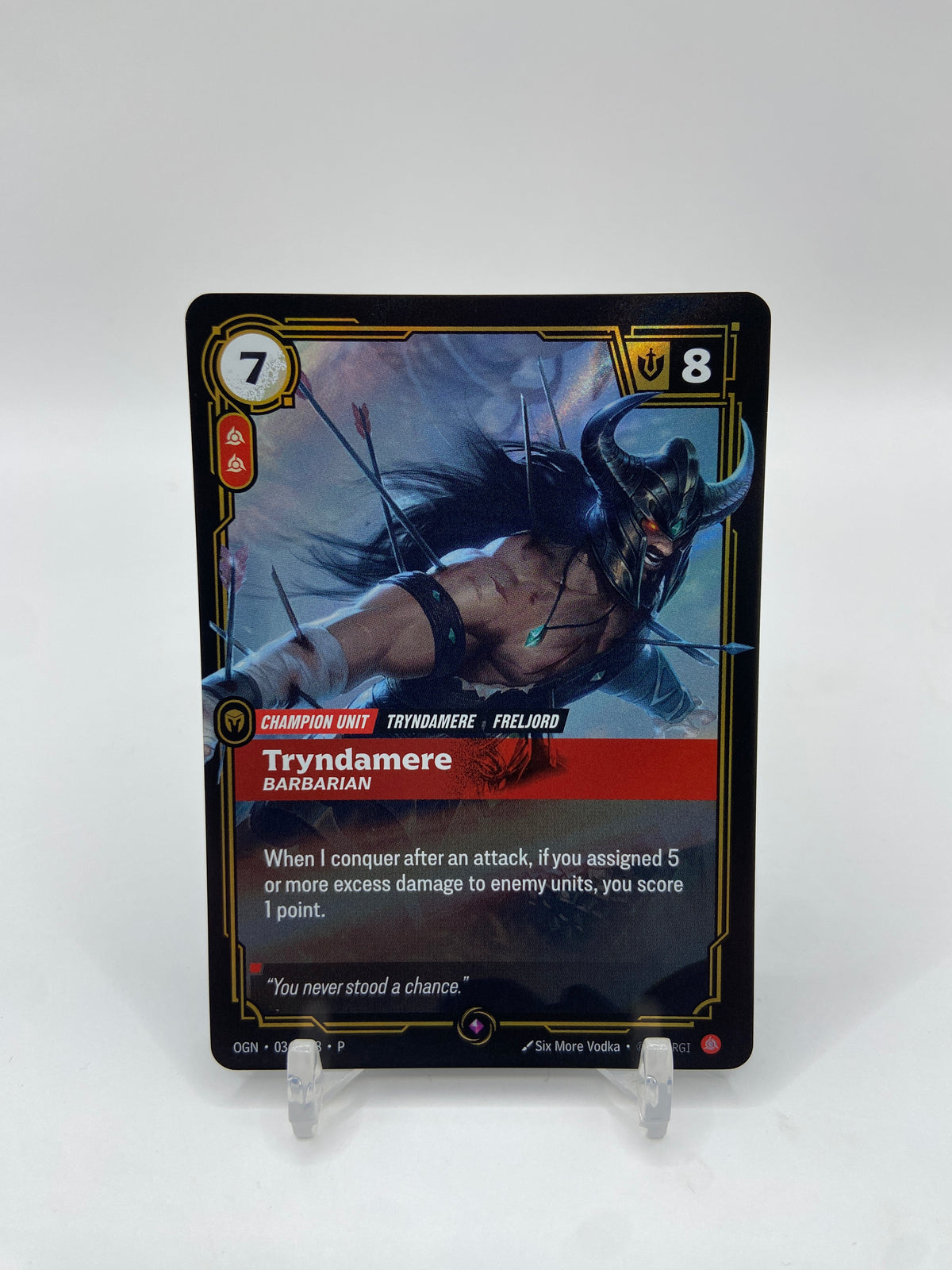 Tryndamere - Barbarian Foil Riftbound Organized Play Promotional Cards Promo 034/298