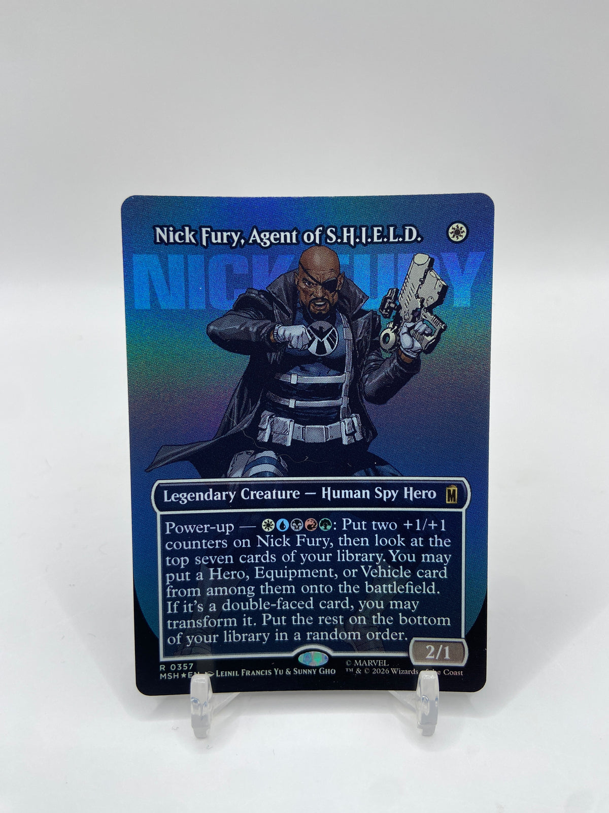 Nick Fury, Agent of S.H.I.E.L.D. Foil (Borderless) (0357) Marvel Super Heroes R 357