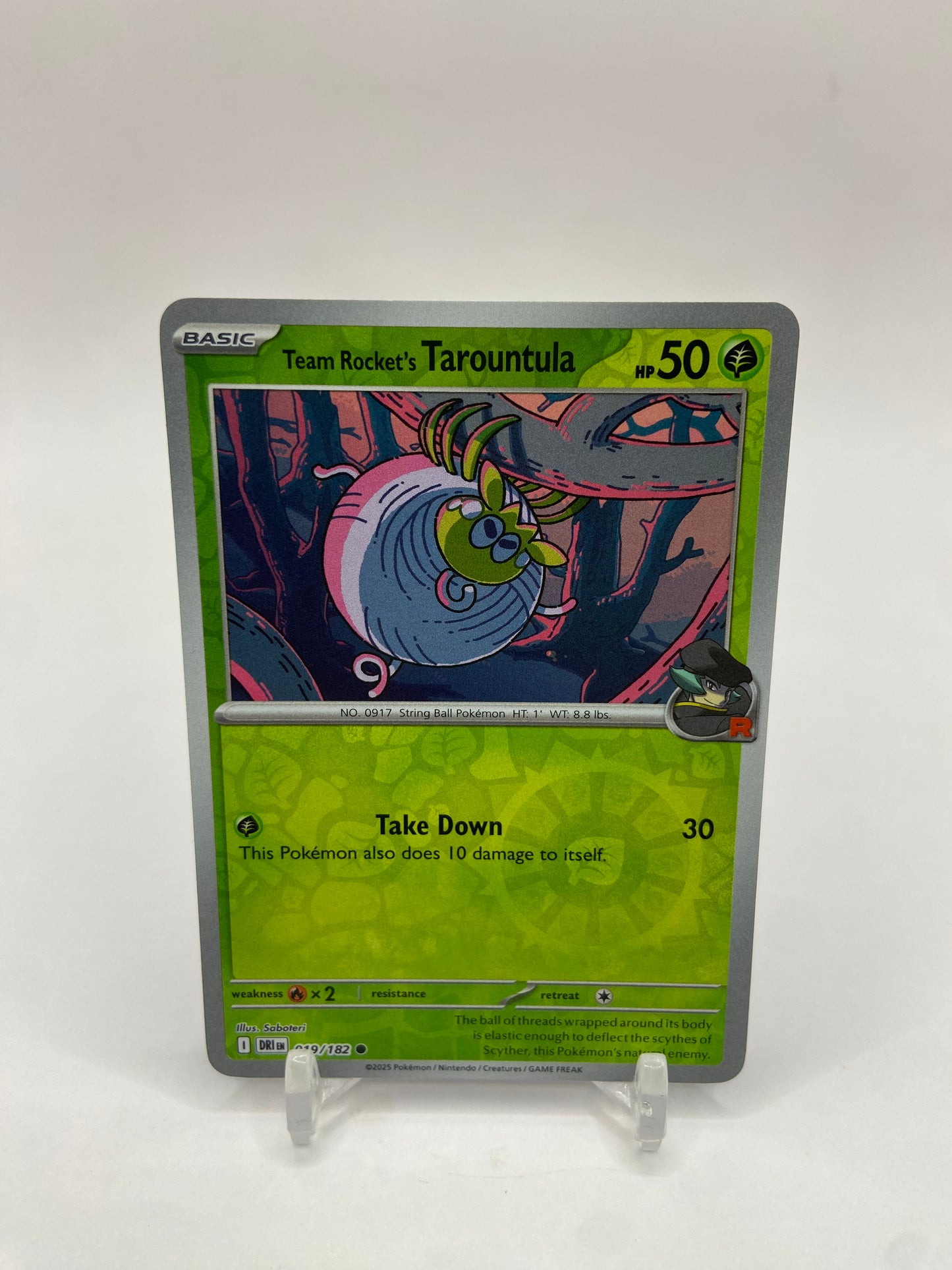 Team Rocket's Tarountula Reverse Holo Destined Rivals 019/182