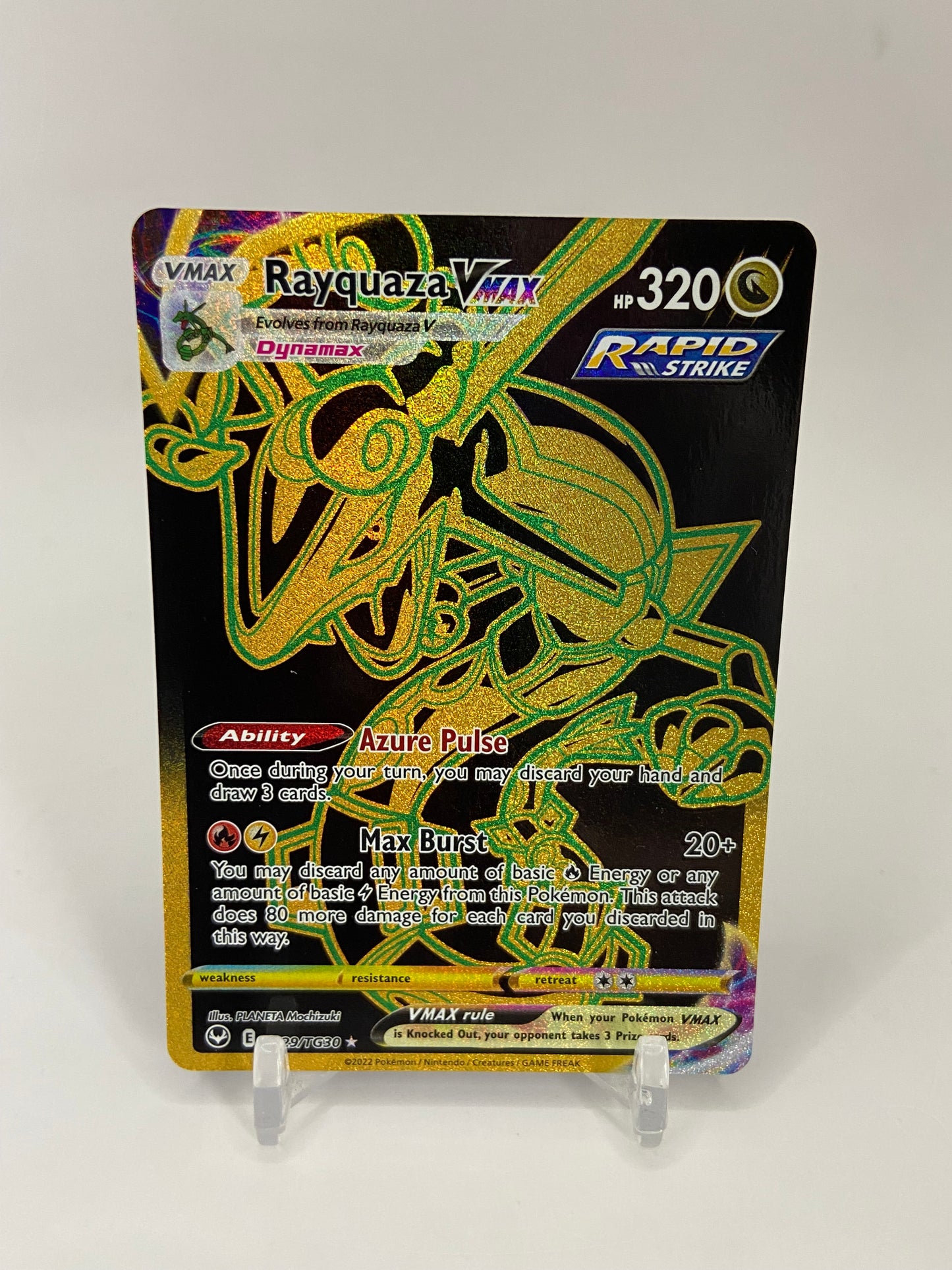 Rayquaza Vmax Gold Full Art Silver Tempest TG29/TG30