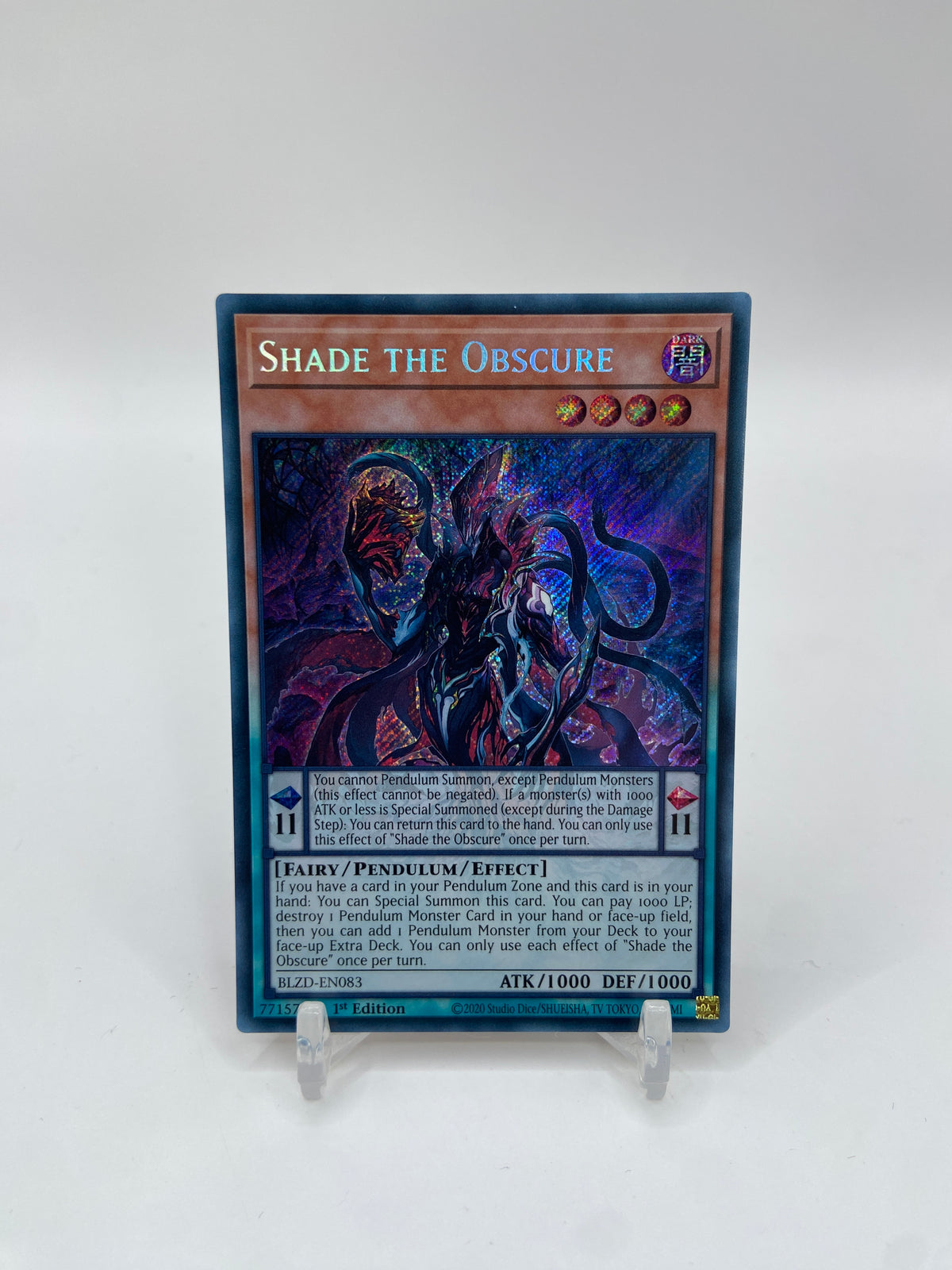 Shade the Obscure Secret Rare Blazing Dominion BLZD-EN083