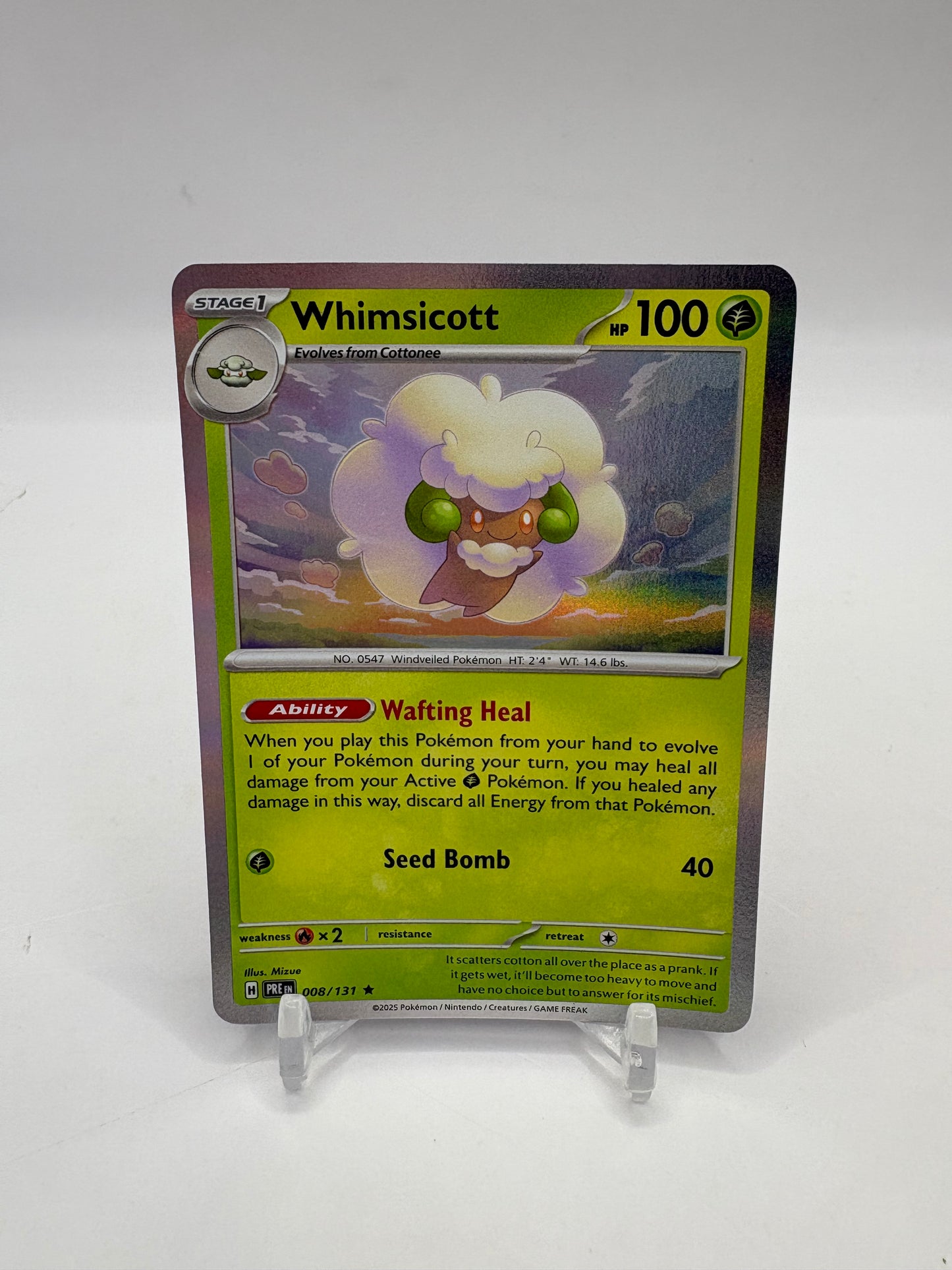 Whimsicott Holo Prismatic Evolutions 008/131