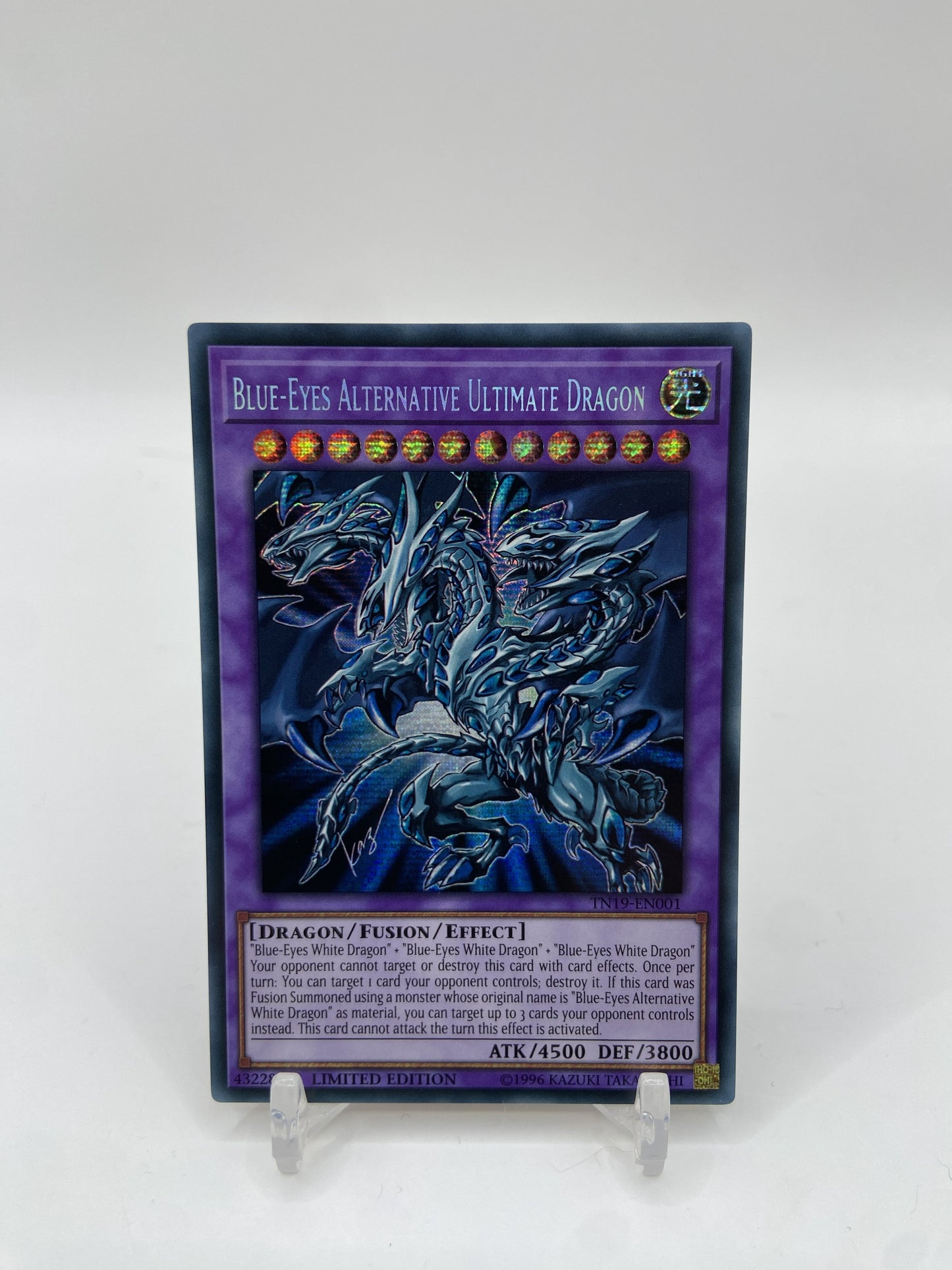 Blue-Eyes Alternative Ultimate Dragon Secret Rare 2019 Gold Sarcophagus Tin PrismaticTN19-EN001