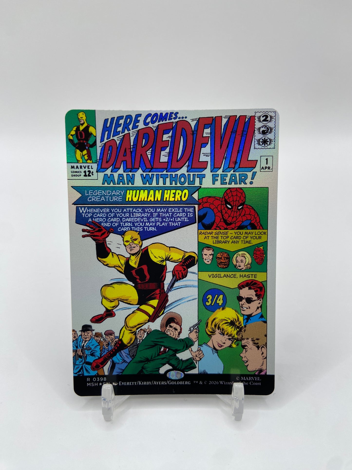 Daredevil, Man Without Fear Foil (Borderless) (0398) Marvel Super Heroes R 398
