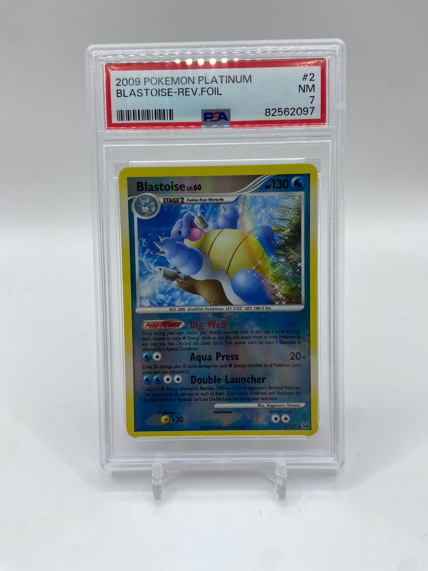 Blastoise Platinum Reverse Holo Rare 2/127 PSA 7