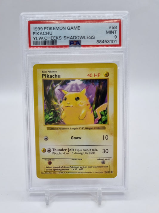 Pikachu Shadowless Yellow Cheeks Base Set 58/102 PSA 9