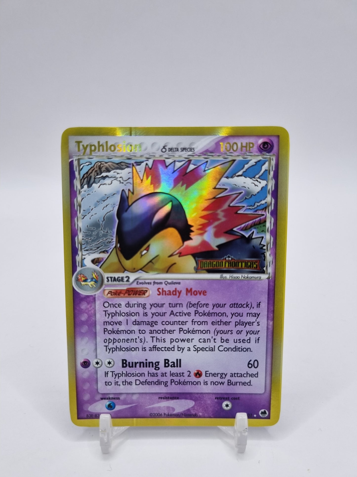 Typhlosion Reverse Holo Stamped Dragon Frontiers 12/101