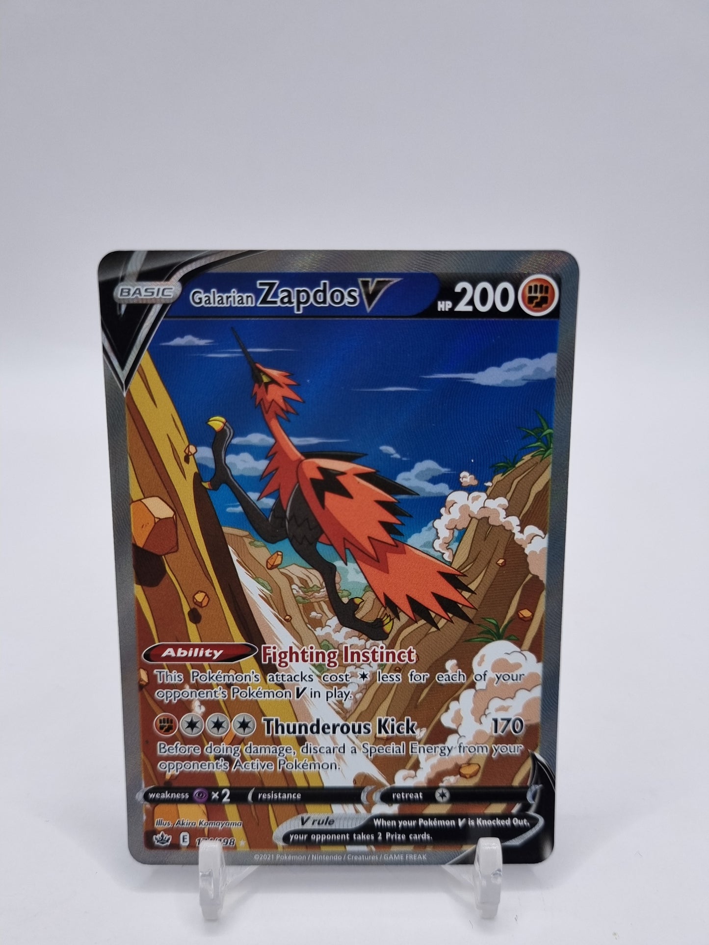 Galarian Zapdos V Alt Art Secret Rare Chilling Reign 174/198