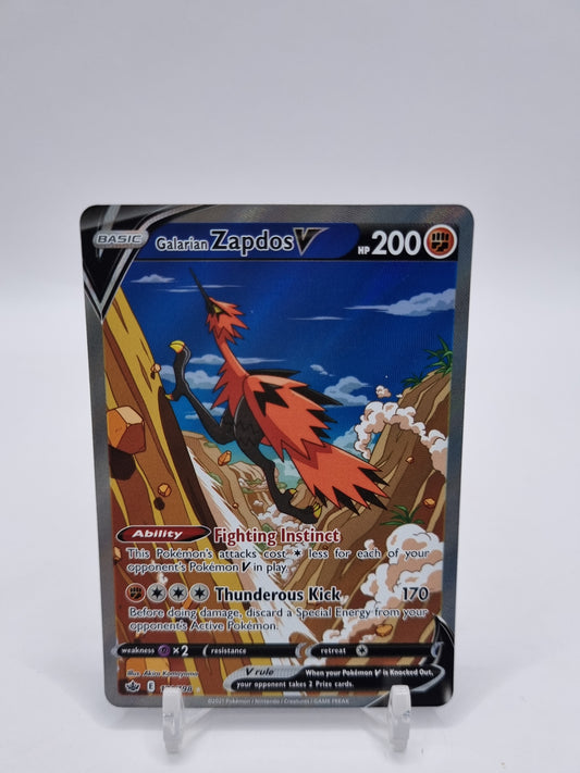 Galarian Zapdos V Alt Art Secret Rare Chilling Reign 174/198