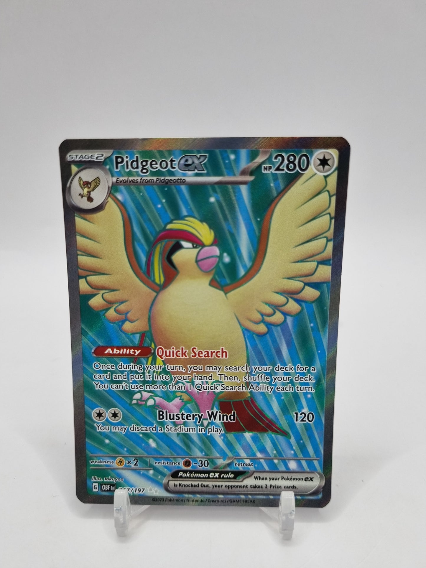 Pidgeot Ex Full Art Obsidian Flames 217/197