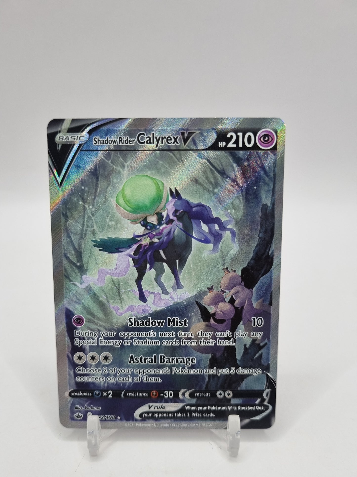 Shadow Rider Calyrex V Alt Art Secret Rare Chilling Reign 172/198