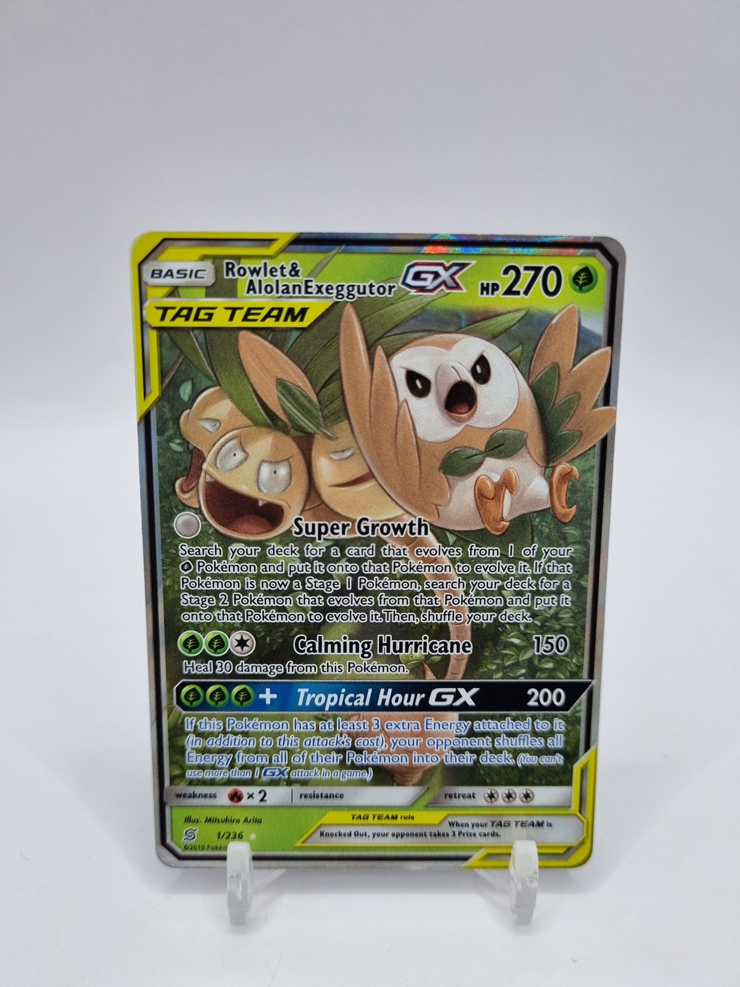 Rowlet & Alolan Exeggutor Gx Unified Minds 1/236