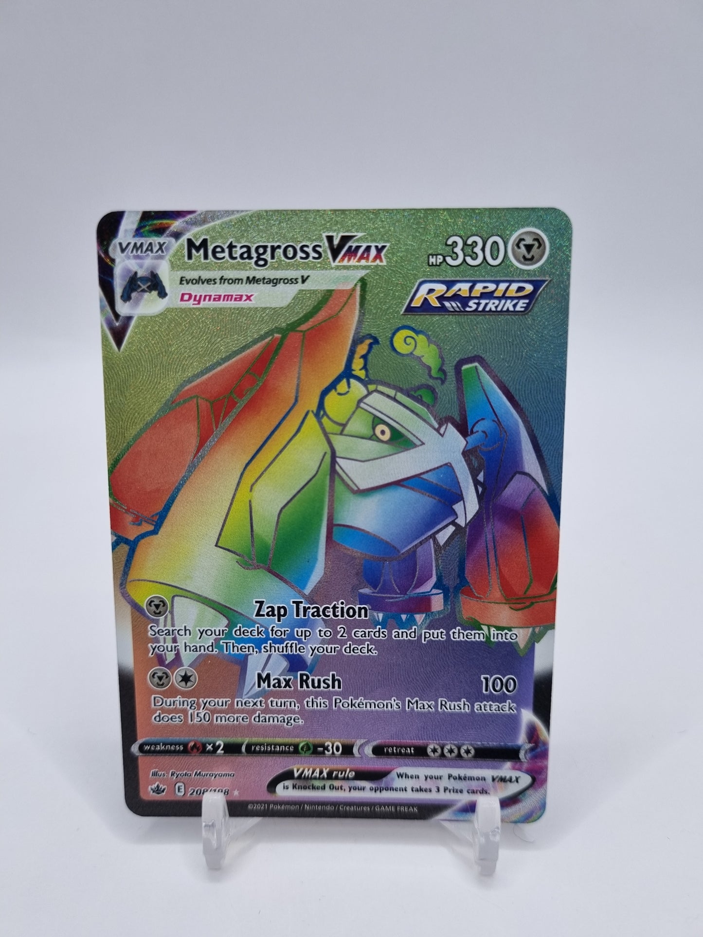 Metagross Vmax Rainbow Secret Rare Chilling Reign 208/198