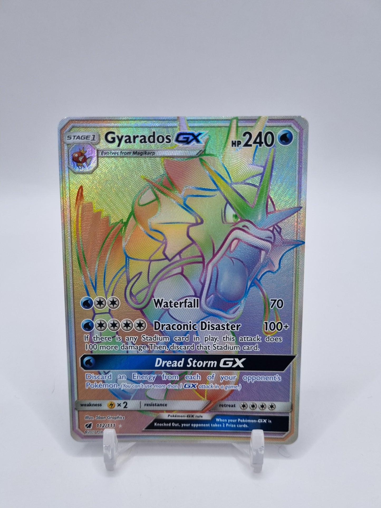 Gyarados Gx Rainbow Secret Rare  Crimson Invasion  112/111