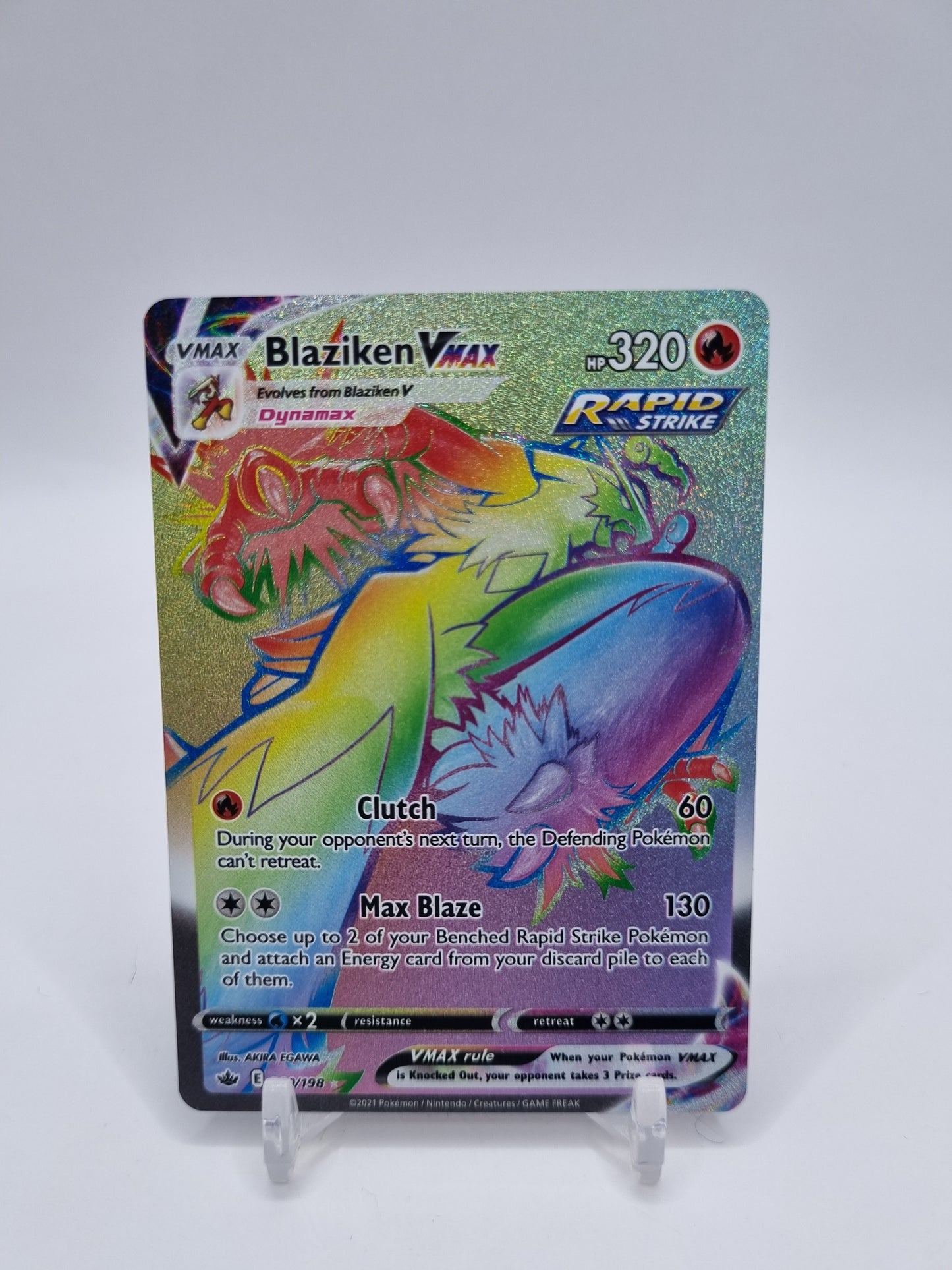 Blaziken Vmax Rainbow Secret Rare Chilling Reign 200/198