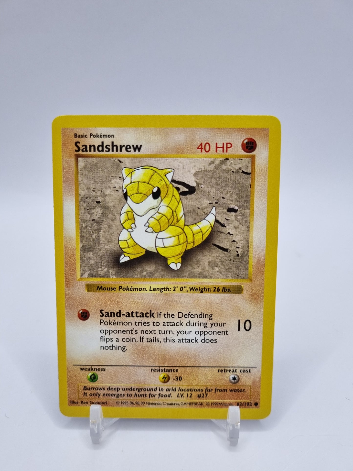 Sandshrew Shadowless Base Set 62/102