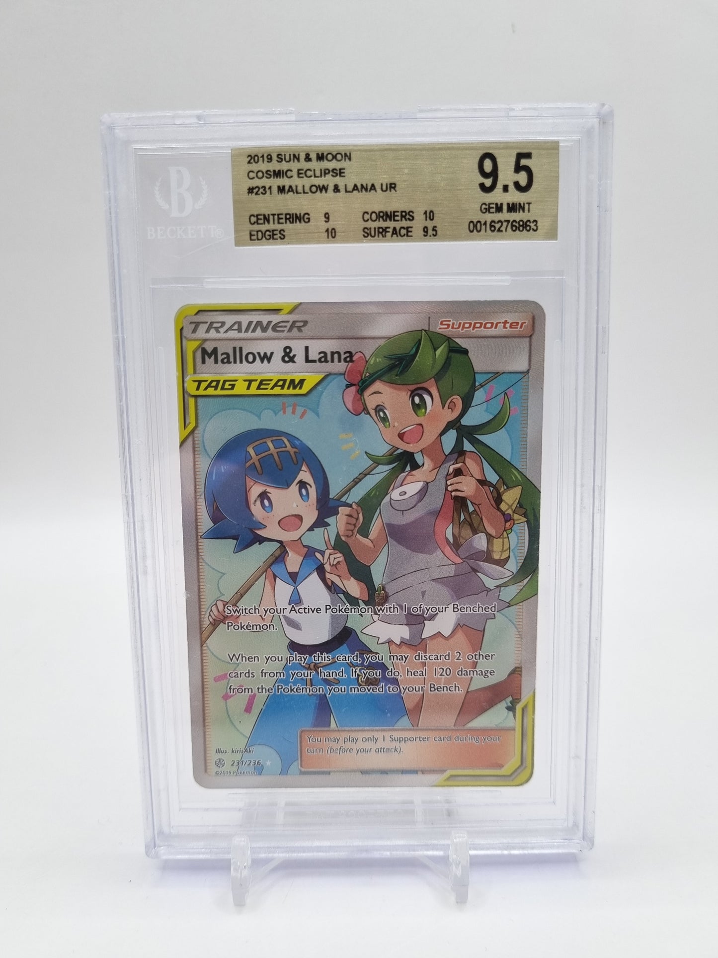 Mallow & Lana Full Art Cosmic Eclipse 231/236 BGS 9.5