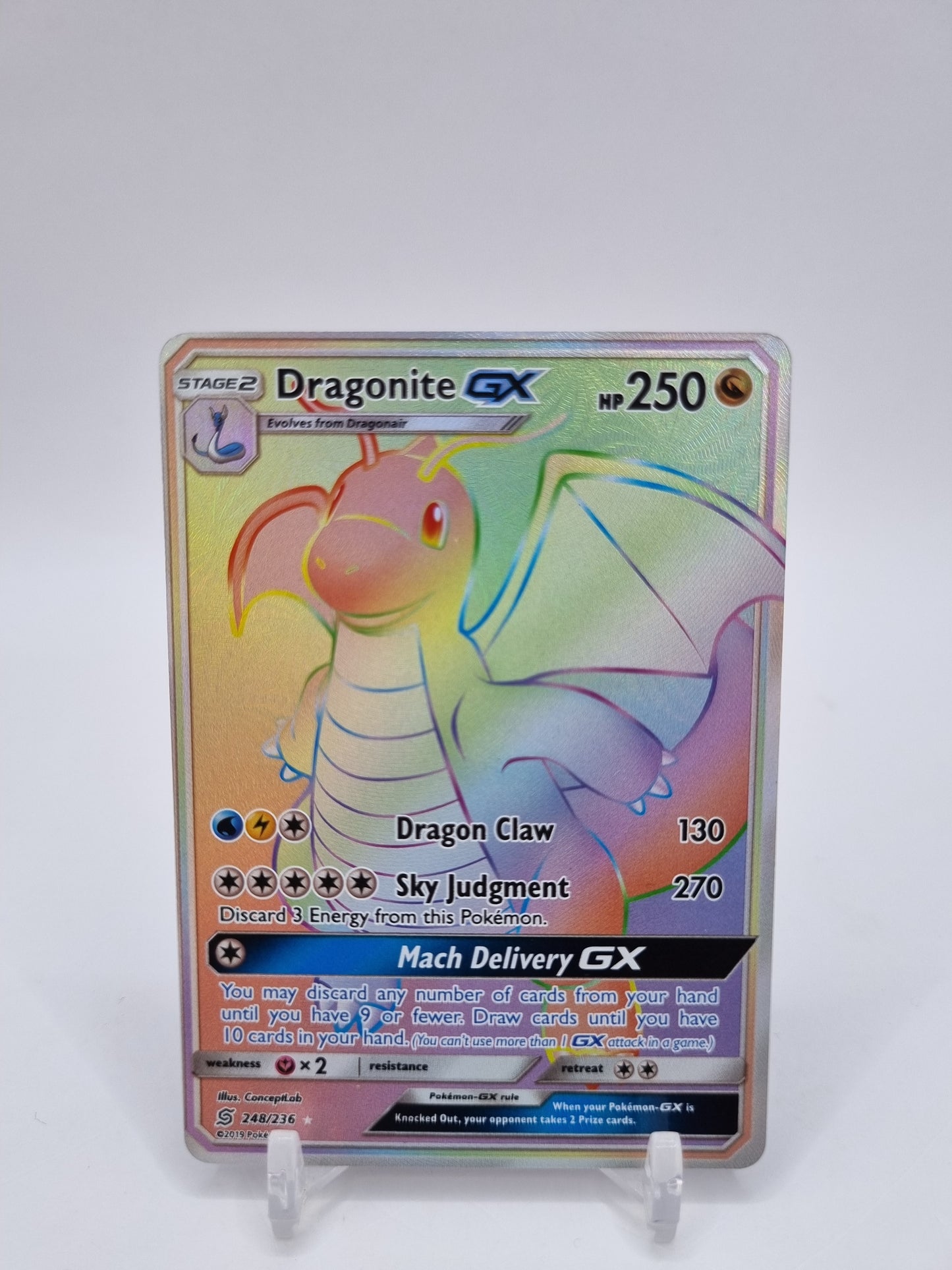 Dragonite Gx Rainbow Secret Rare Unified Minds 248/236