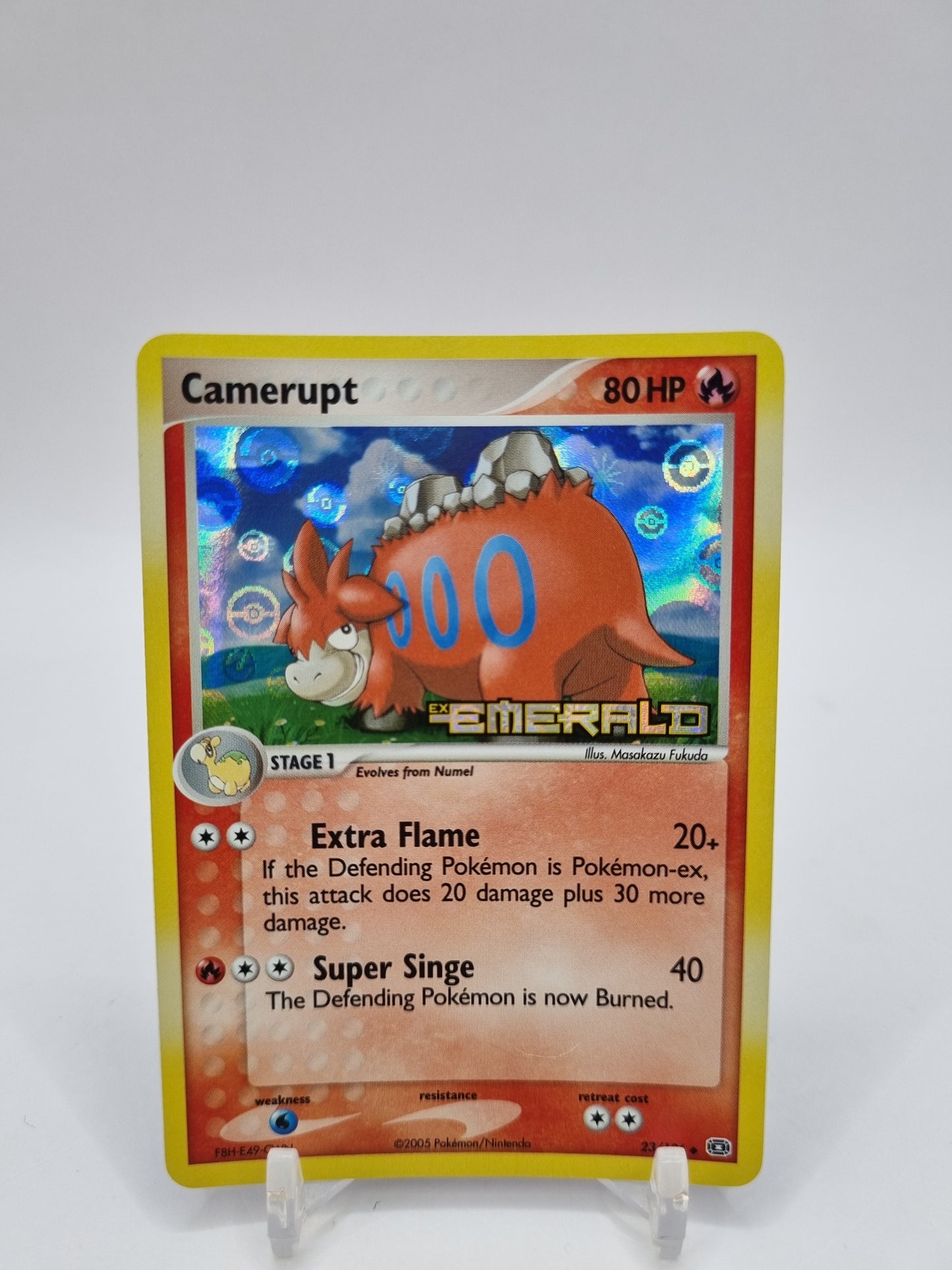 Camerupt  Reverse Holo Stamped Ex Emerald 23/106