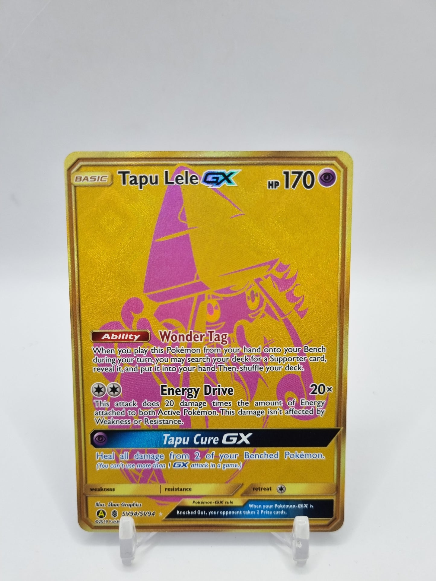 Tapu Lele Gx Gold Secret Rare Hidden Fates SV94/SV94