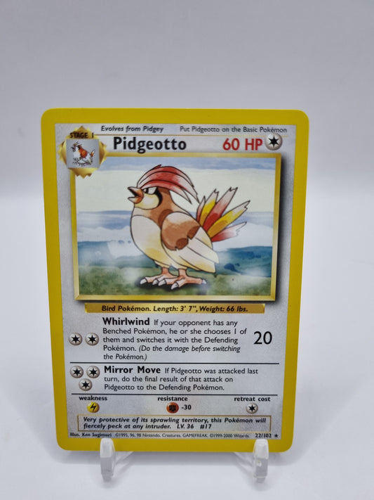 Pidgeotto Rare 1999-2000 4th Print Base Set 22/102