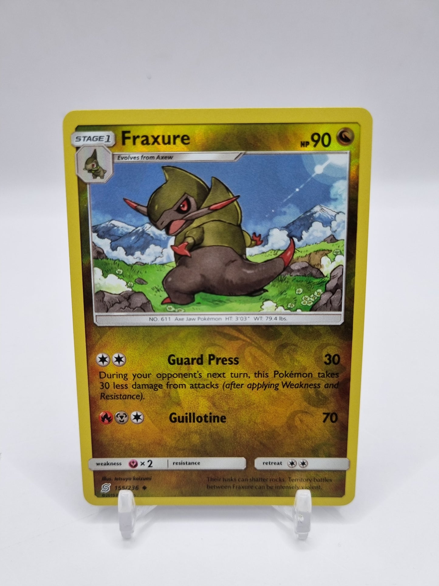 Fraxure Reverse Holo Unified Minds 155/236