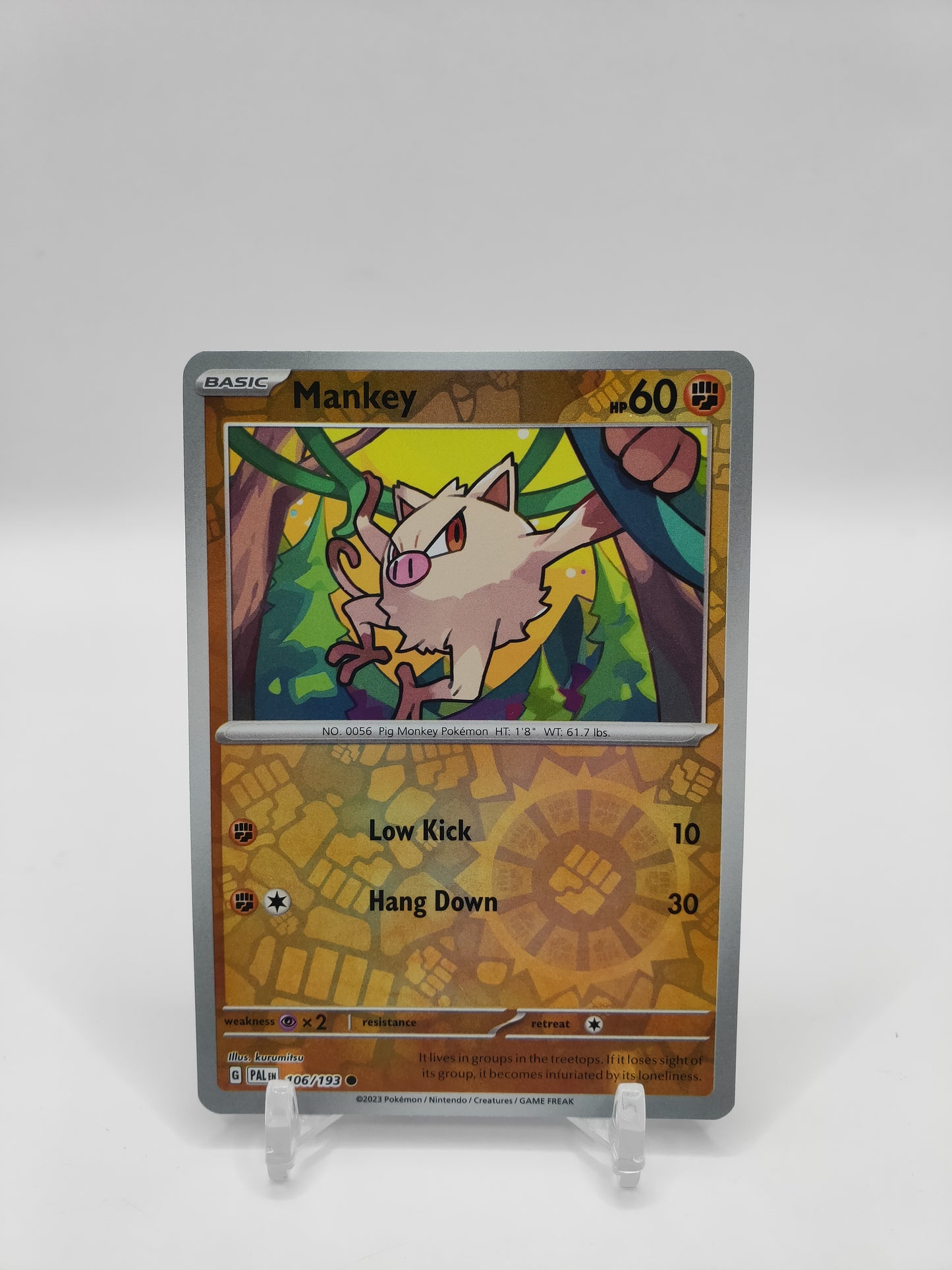 Mankey Reverse Holo Paldea Evolved 106/193