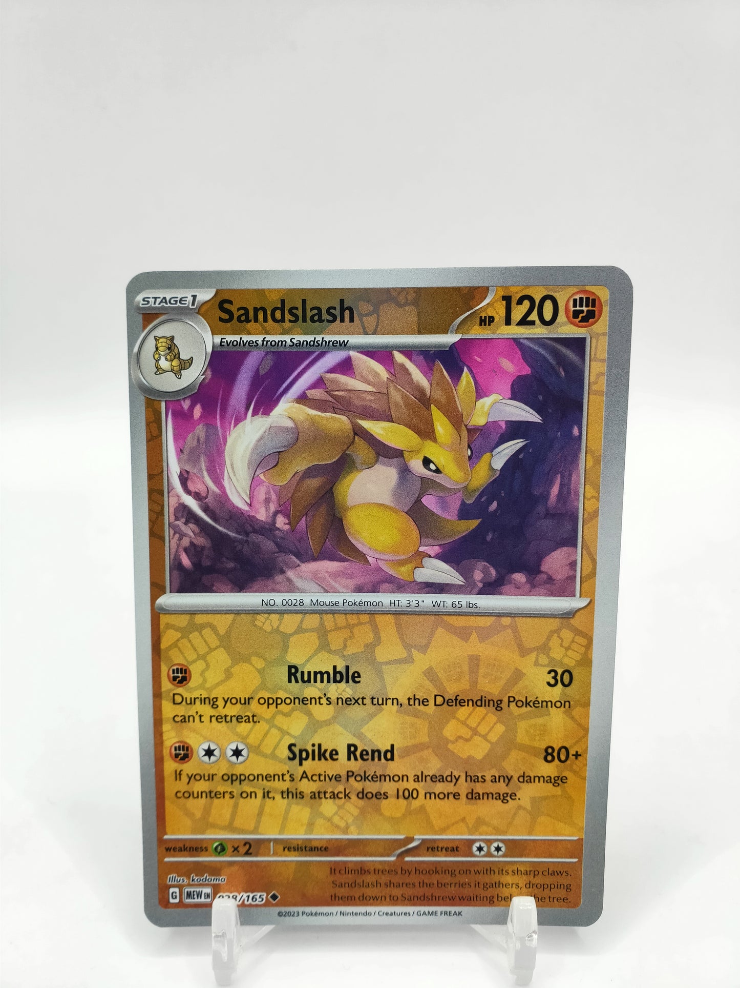 Sandslash Reverse Holo 151 028/165