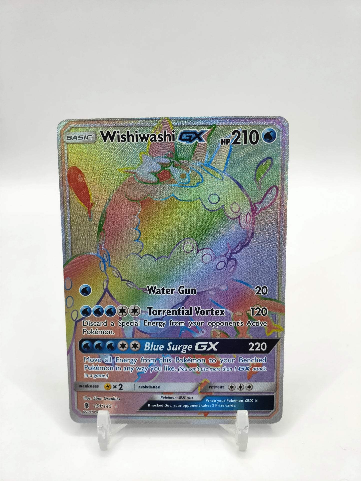 Wishiwashi Gx Secret Rare Rainbow Guardians Rising 151/145