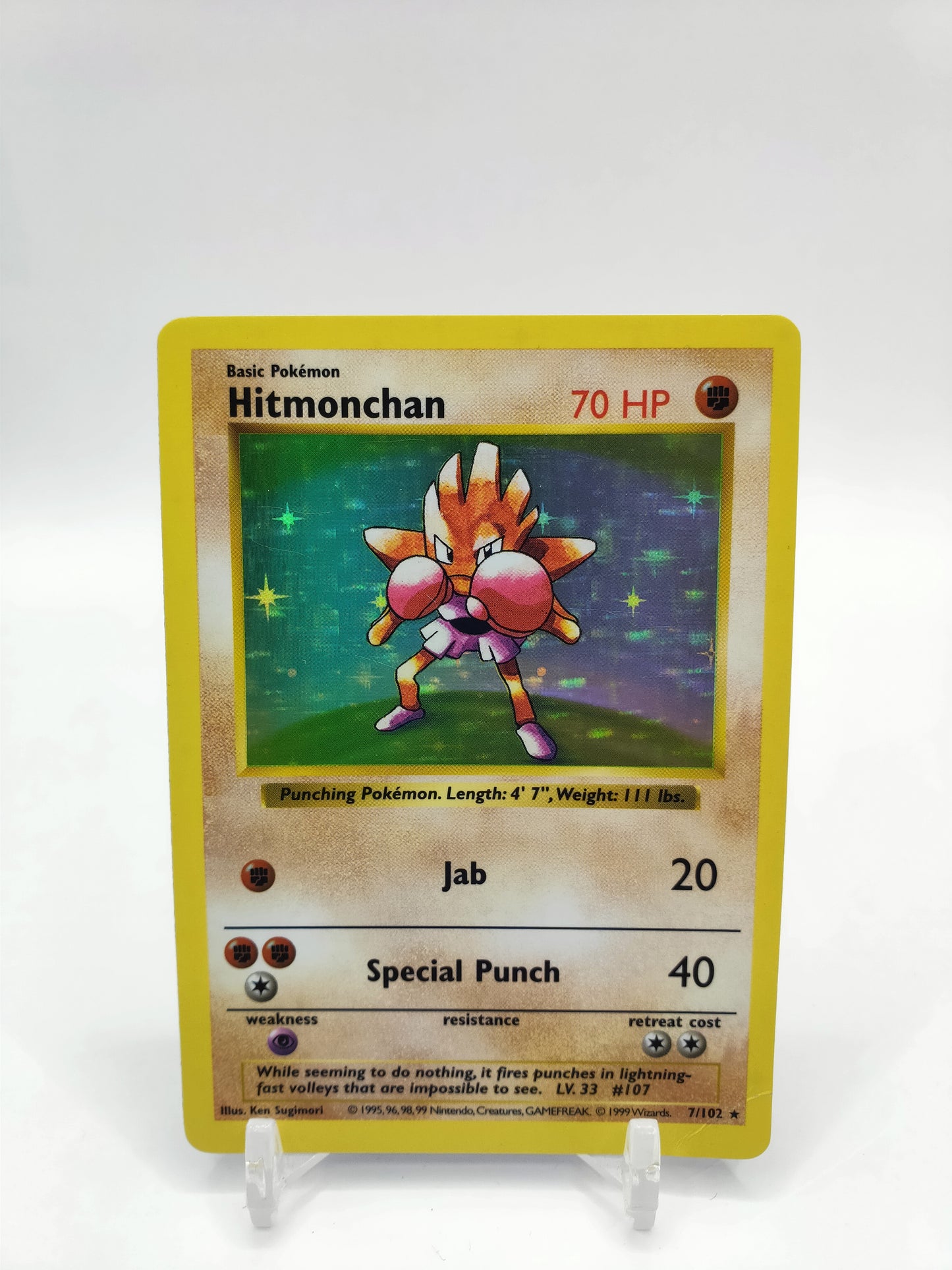 Hitmonchan Holo Shadowless Base Set 7/102