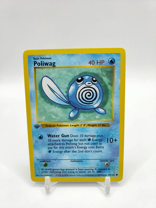 Poliwag 1st Edition Shadowless Base Set (Grey Stamp) 59/102