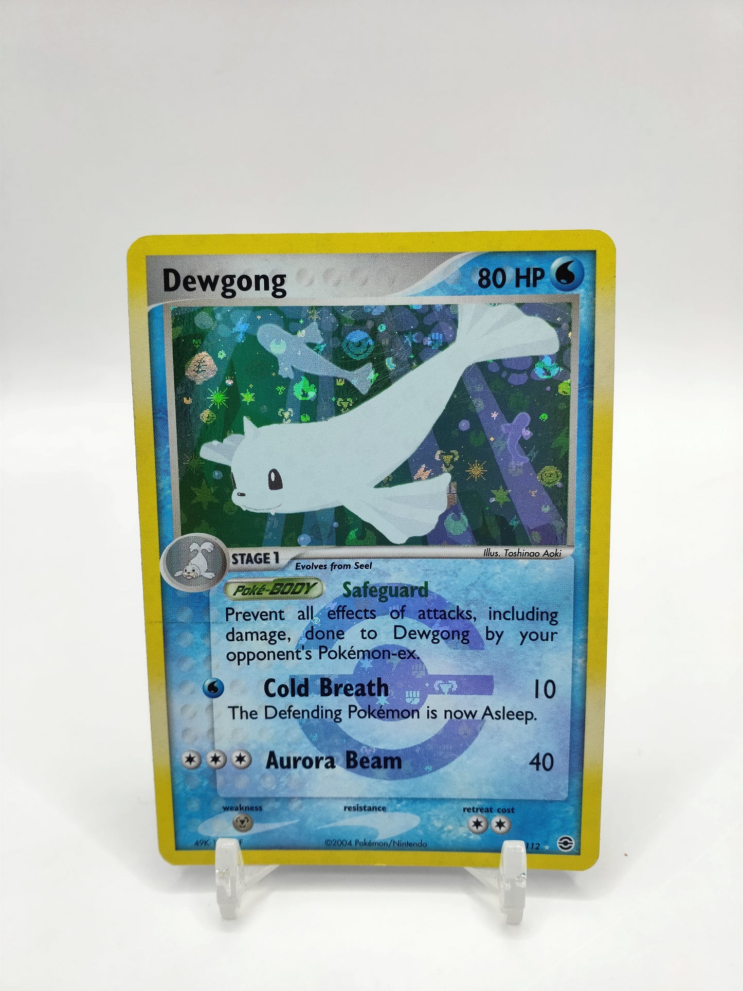 Dewgong Reverse Holo Rare Fire Red Leaf Green 3/112