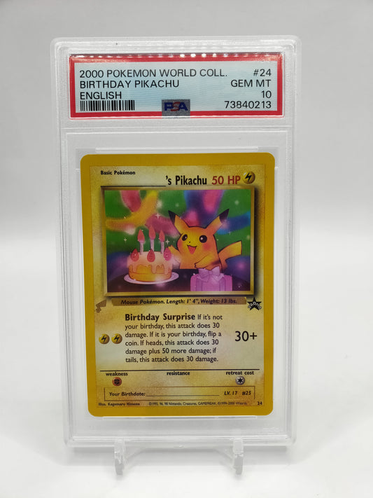 Birthday Pikachu World Collection English PSA 10