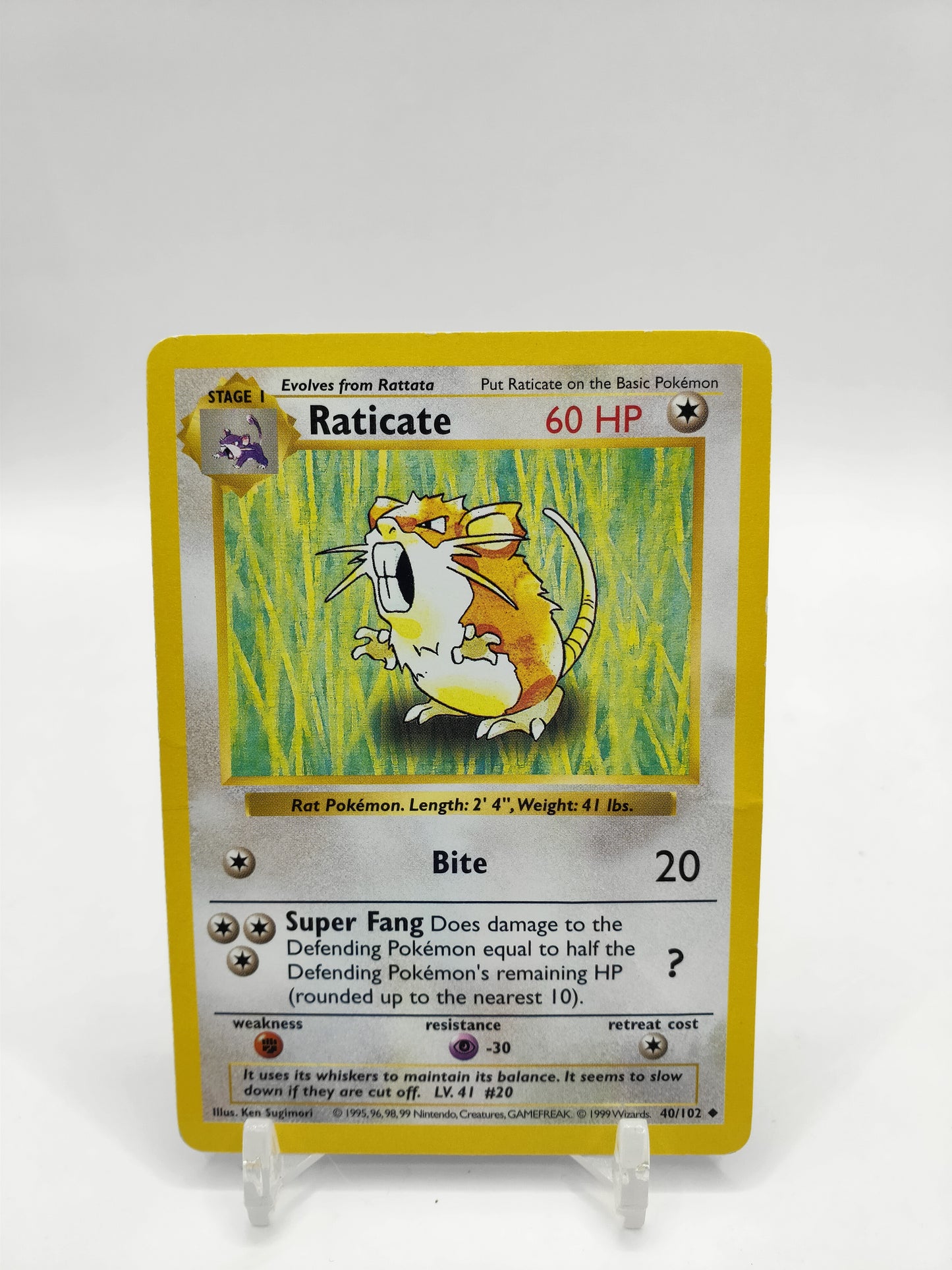 Raticate Shadowless Base Set 40/102