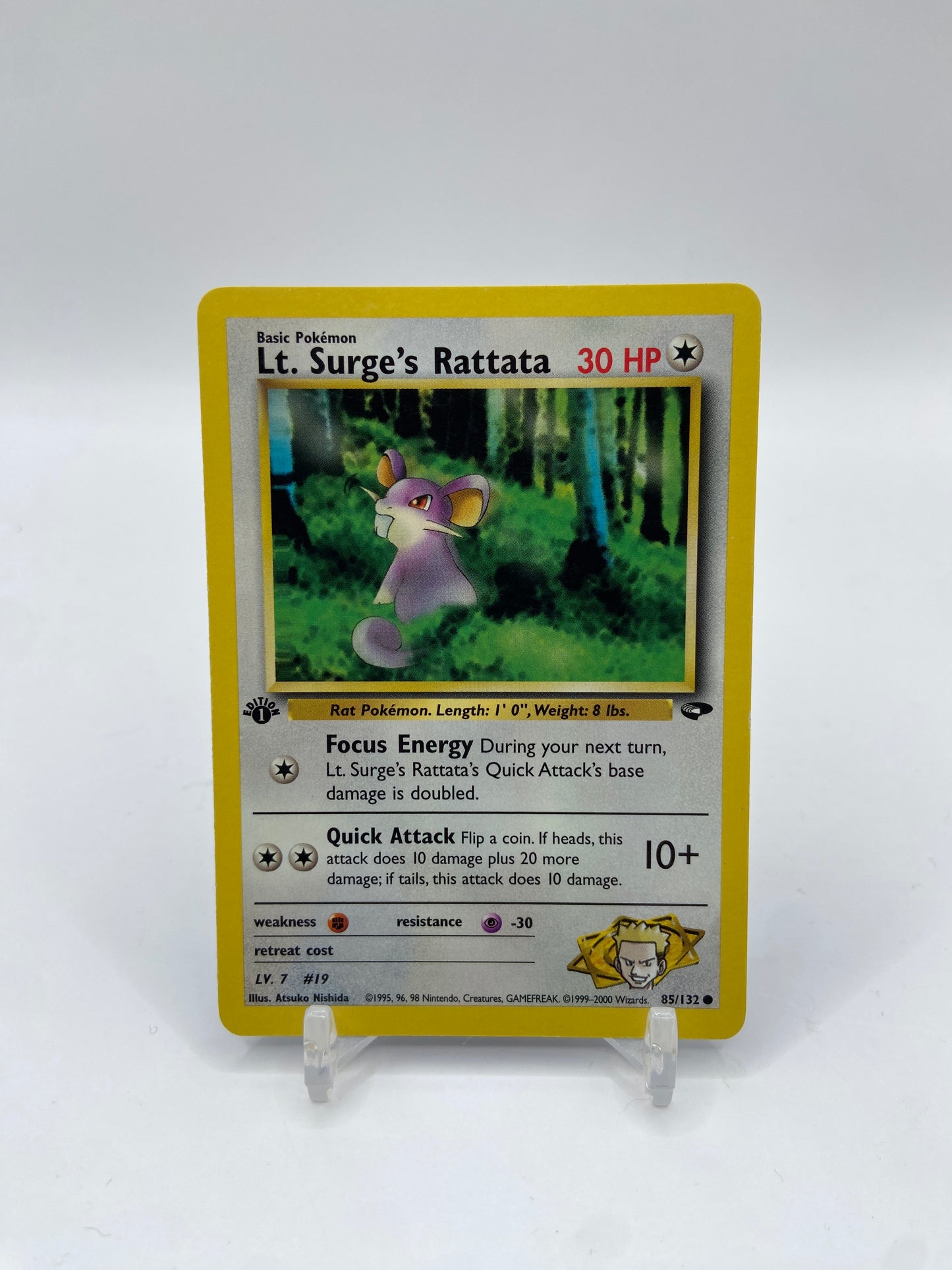 Lt. Surge's Rattata 1st Edition Gym Challenge 85/132
