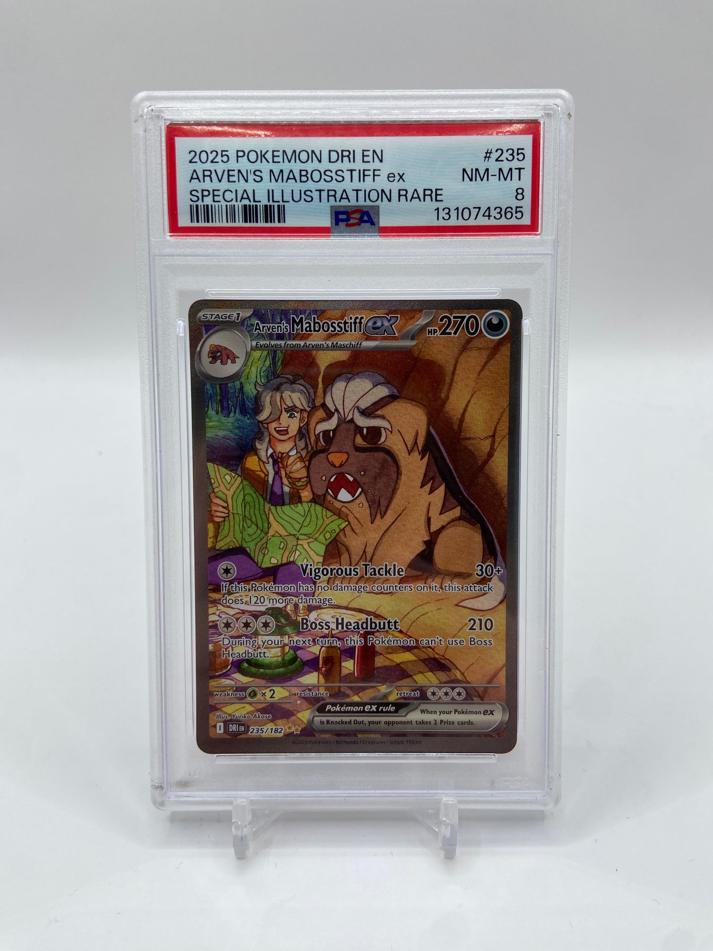 Arven's Mabosstiff ex Destined Rivals Special Illustration Rare 235/182 PSA 8