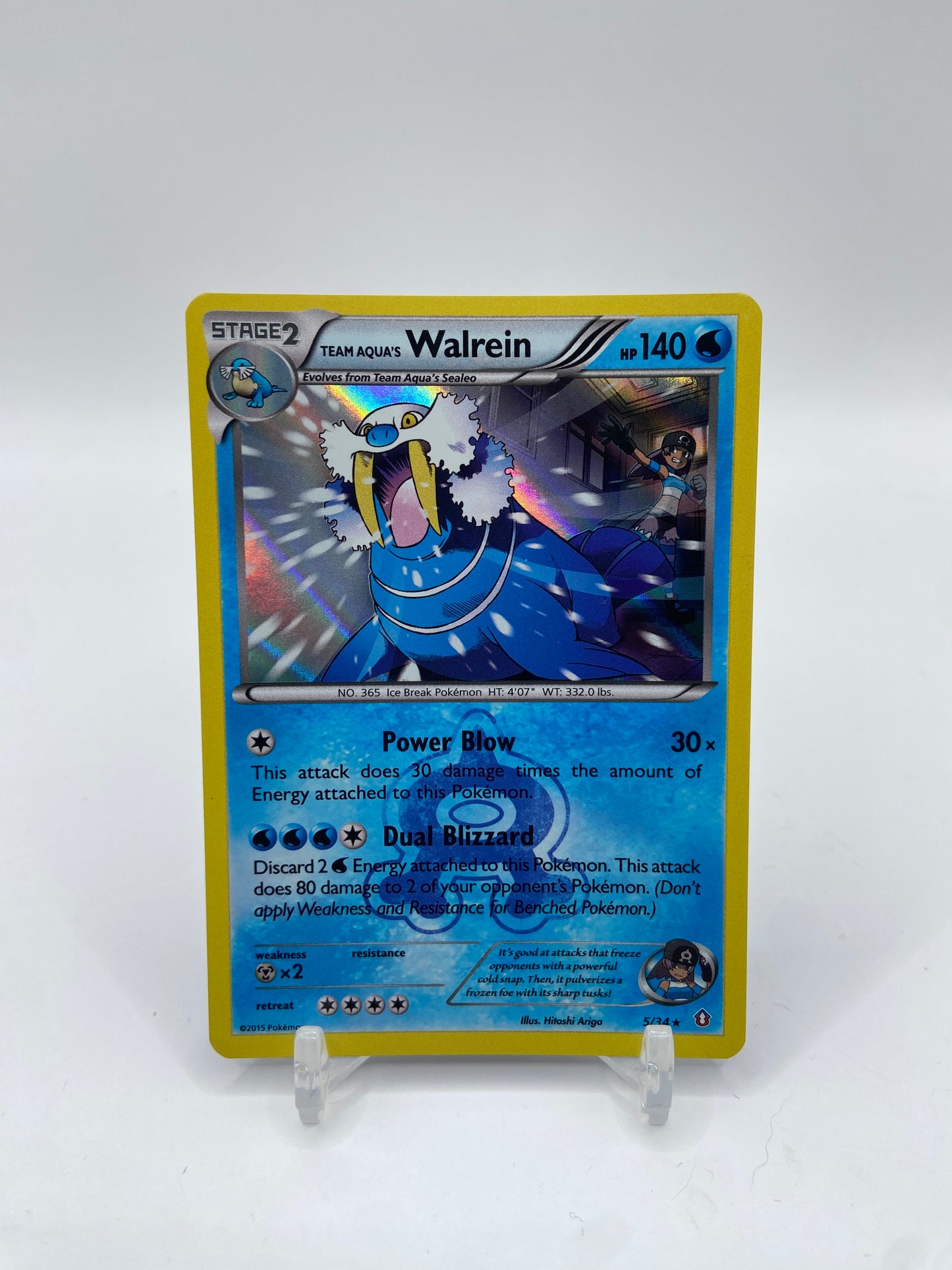 Team Aqua's Walrein Holo Double Crisis 5/34