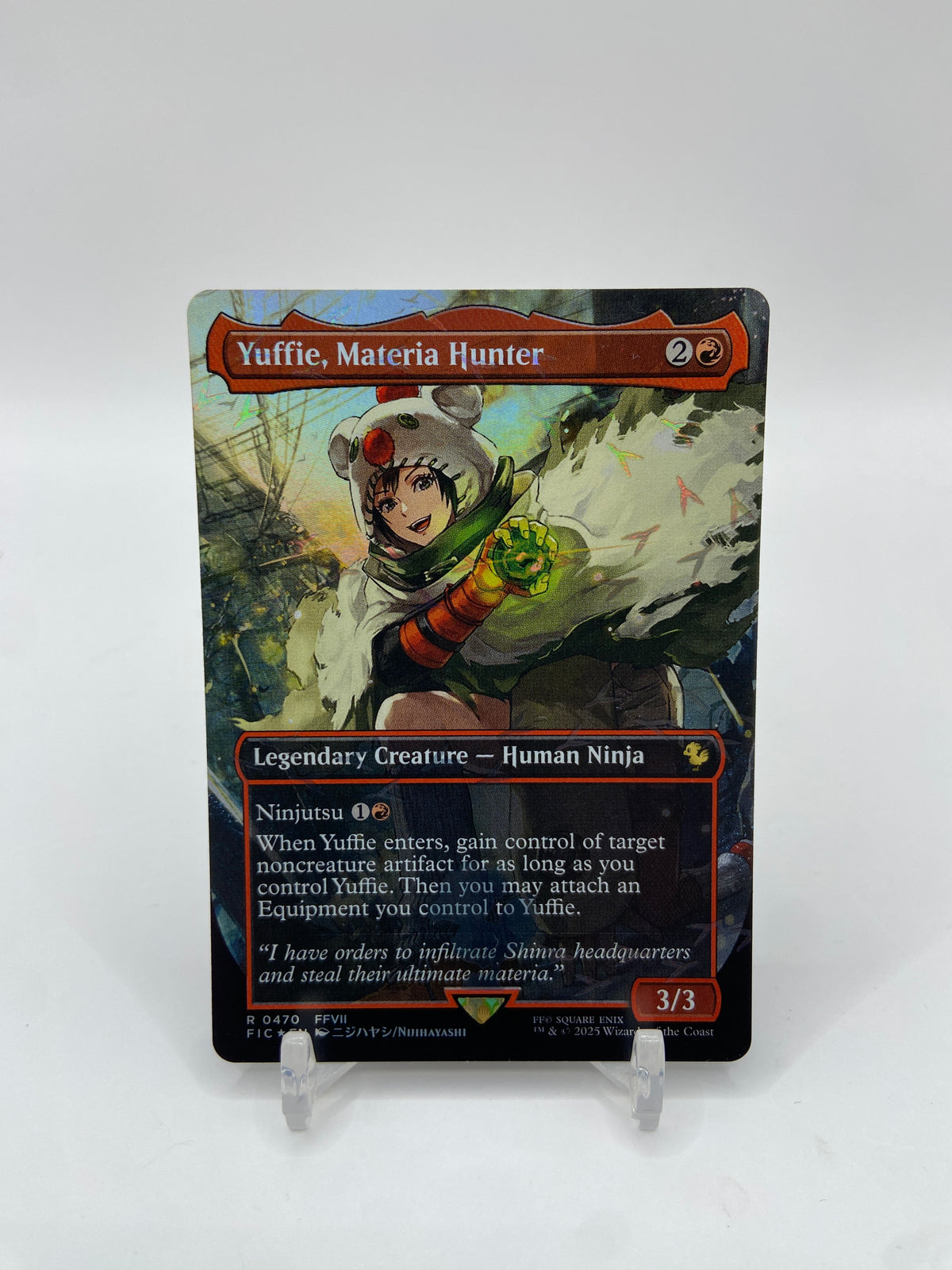 Yuffie, Materia Hunter (Borderless) (Chocobo Track Foil) Commander: FINAL FANTASY R 470