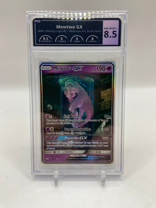Mewtwo GX Secret Rare Alt Art Shining Legends PCG 8.5