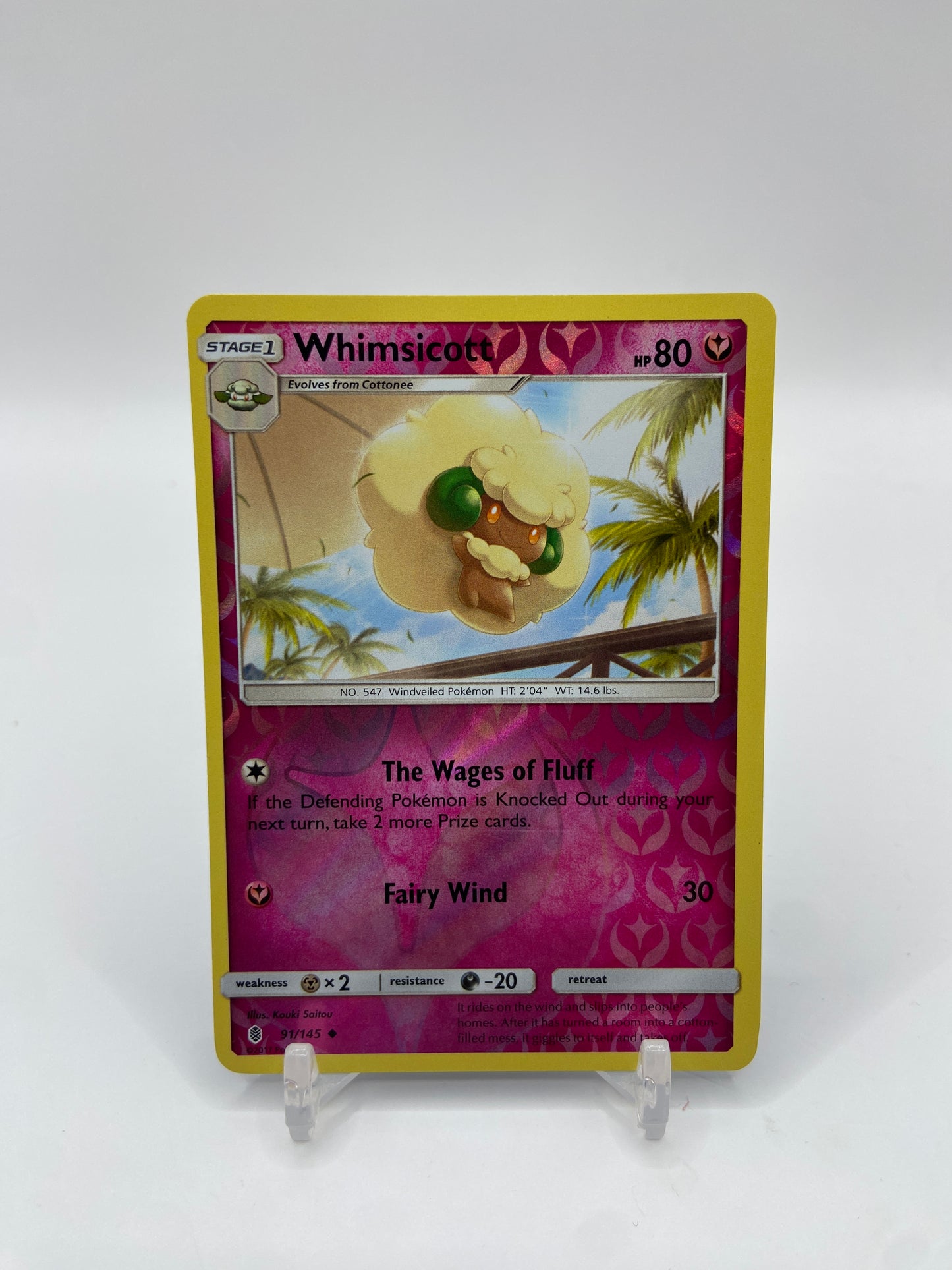 Whimsicott Reverse Holo Guardians Rising 91/145