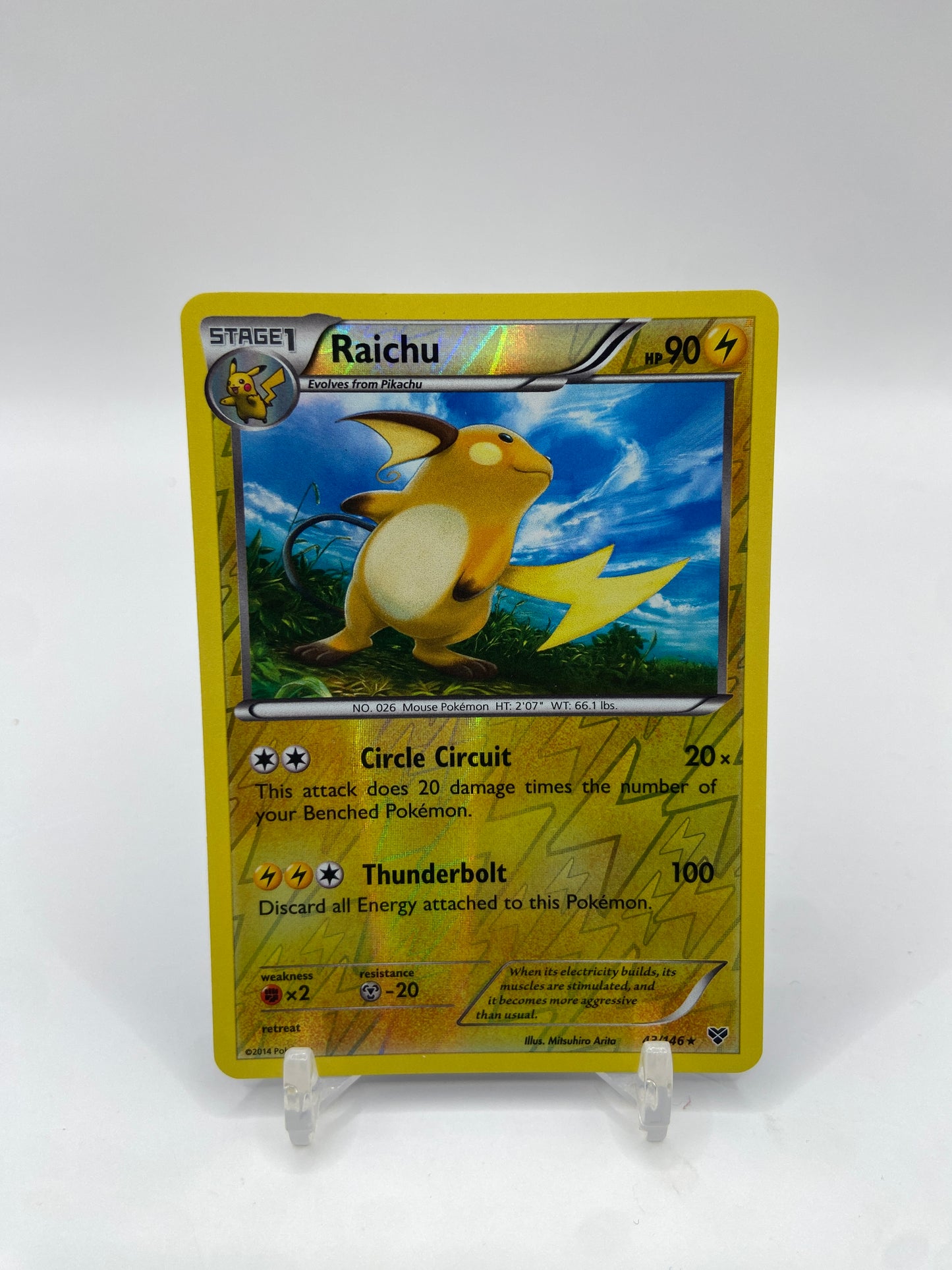 Raichu Reverse Holo Rare XY Base Set 43/146