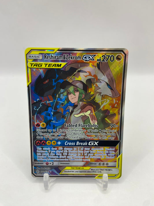 Reshiram & Zekrom Gx Alt Art Secret Rare Cosmic Eclipse 222/236
