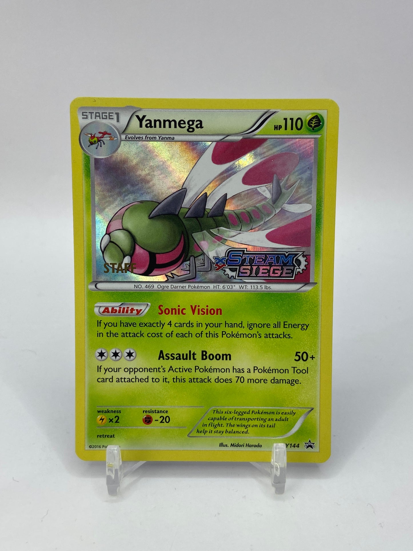 Yanmega Stamped Ex Steam Siege Staff Promo XY144