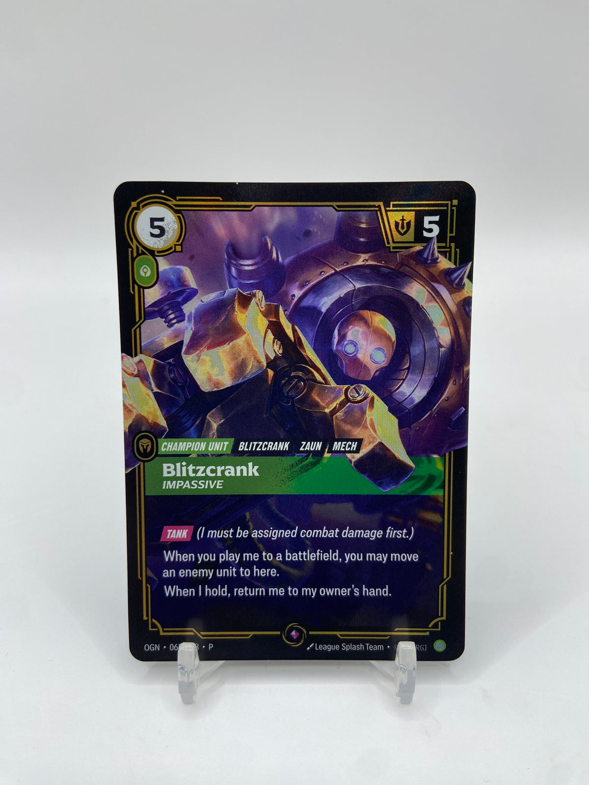 Blitzcrank - Impassive Foil Riftbound Organized Play Promotional Cards Promo 067/298